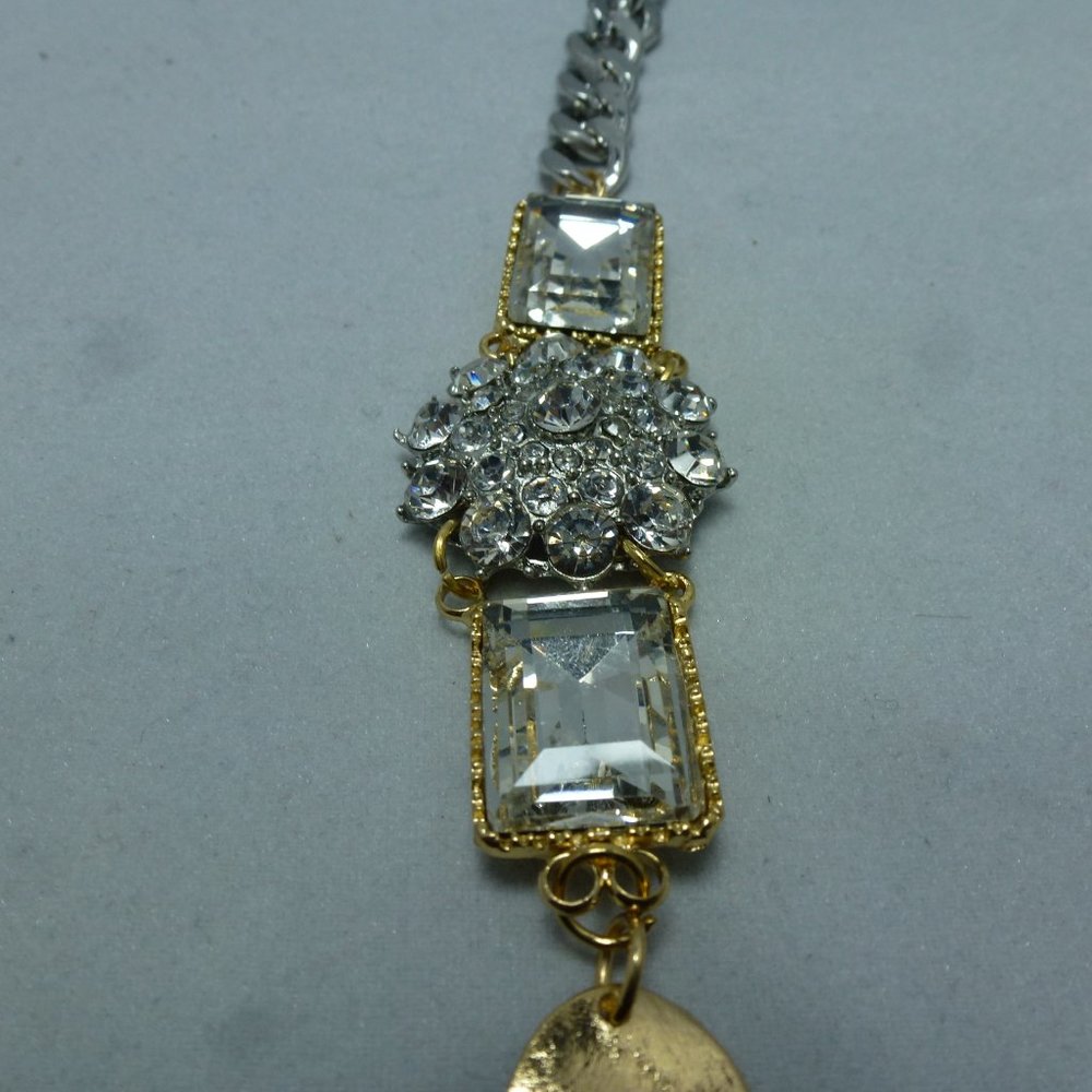 Gold and Silver Two-Tone Coin Fashion Pendant Necklace NWOT $84 retail - Picture 6 of 8